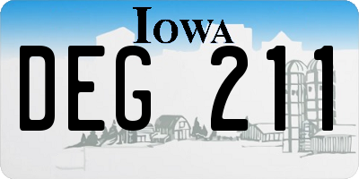 IA license plate DEG211