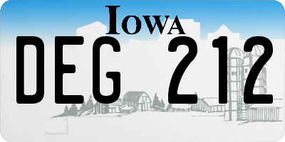 IA license plate DEG212
