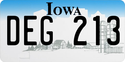IA license plate DEG213
