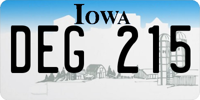 IA license plate DEG215