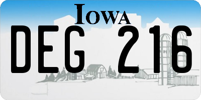 IA license plate DEG216