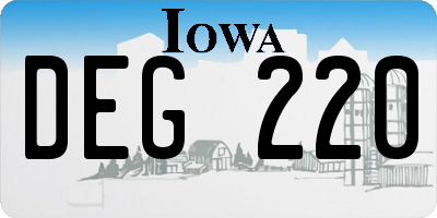IA license plate DEG220