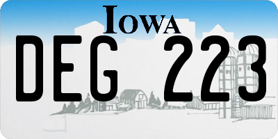 IA license plate DEG223