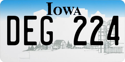 IA license plate DEG224