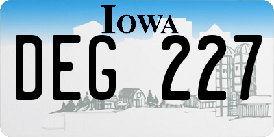 IA license plate DEG227