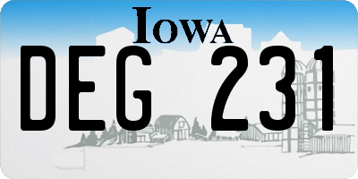 IA license plate DEG231
