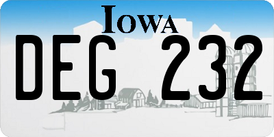 IA license plate DEG232