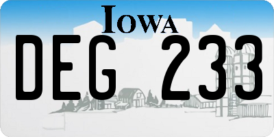 IA license plate DEG233