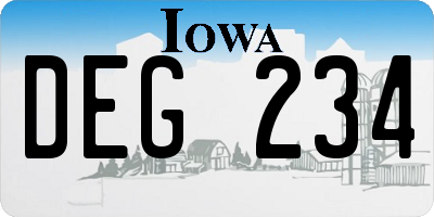 IA license plate DEG234