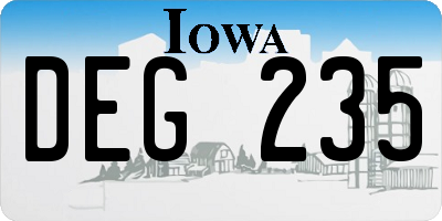 IA license plate DEG235
