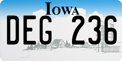 IA license plate DEG236