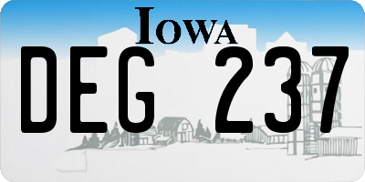 IA license plate DEG237