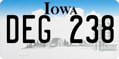 IA license plate DEG238