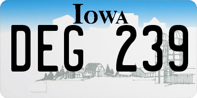IA license plate DEG239