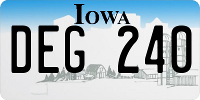 IA license plate DEG240