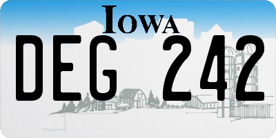 IA license plate DEG242