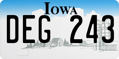 IA license plate DEG243