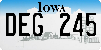 IA license plate DEG245