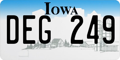 IA license plate DEG249