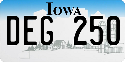IA license plate DEG250