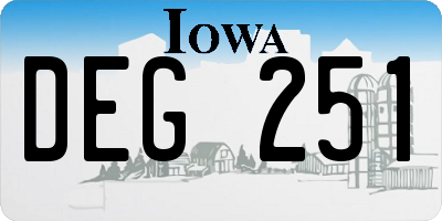 IA license plate DEG251