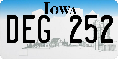 IA license plate DEG252