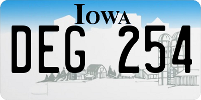 IA license plate DEG254