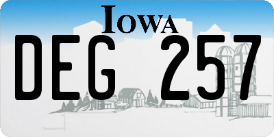 IA license plate DEG257