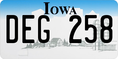 IA license plate DEG258