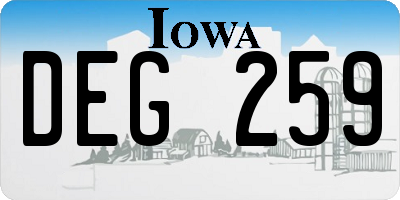 IA license plate DEG259