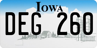 IA license plate DEG260
