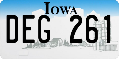 IA license plate DEG261