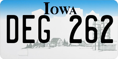 IA license plate DEG262