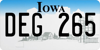 IA license plate DEG265