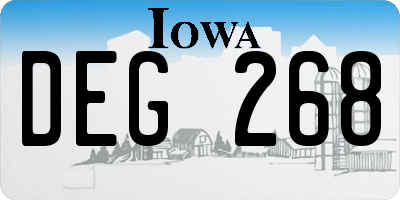 IA license plate DEG268