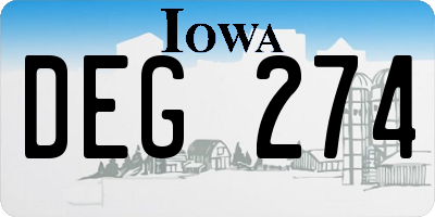 IA license plate DEG274