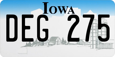 IA license plate DEG275