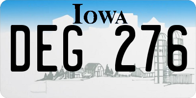 IA license plate DEG276