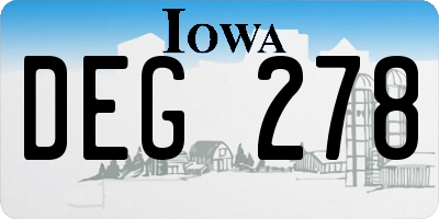 IA license plate DEG278