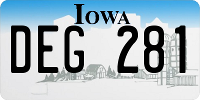 IA license plate DEG281