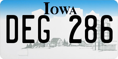 IA license plate DEG286