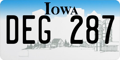 IA license plate DEG287