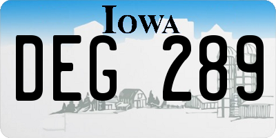 IA license plate DEG289