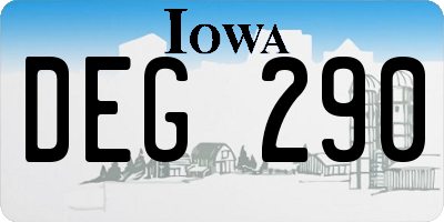 IA license plate DEG290