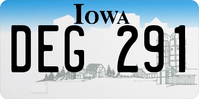 IA license plate DEG291