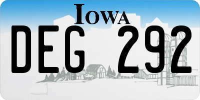 IA license plate DEG292