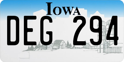 IA license plate DEG294