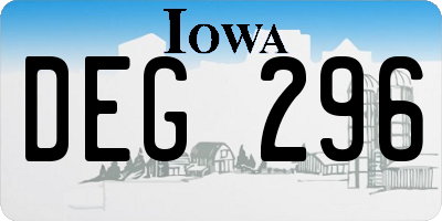 IA license plate DEG296