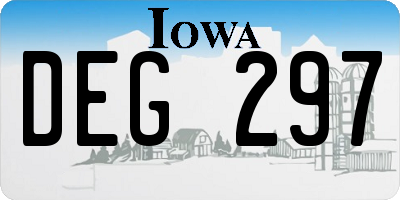 IA license plate DEG297