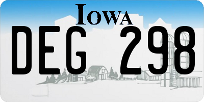 IA license plate DEG298